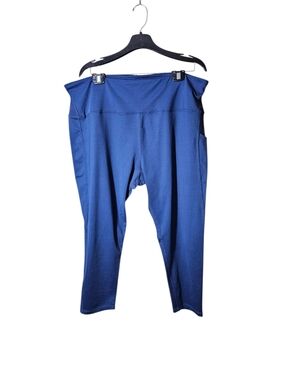 High-Waist Conpression Blue Active Leggings